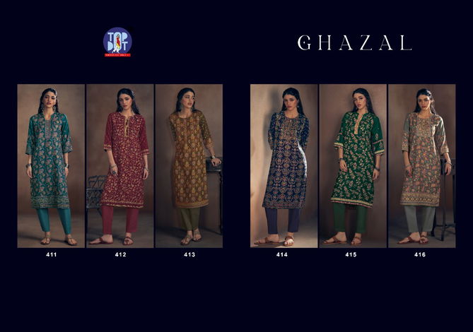 Ghazal Festive Wear Heavy Wholesale Designer Kurtis Pashmina Catalog